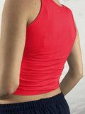 Gothic Screen Print Crop Tank Top- Outfit