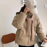 2024 Winter New Korean Version Sweet Shawl Small Down Jacket Female Thick Bread Clothing White Duck Down Coat Tide-Outfit