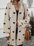 Love Knitted Shirt Fashion Casual Sweater Coat
