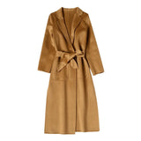 and American water wave cashmere coat women's 2019 new medium and long winter wool coat double-sided women's cloth