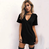 Women's Solid Color V-neck Halter Hollow