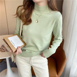 Zingj Milk Sweater Women Wear Semi-High Collar Knitted Bottomed Sweater In Autumn And Winter, A New 2023 Soft Top