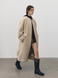 [Daihe] Winter New Leisure Round Collar Single-Breasted Teddy Fur A Body Long Plush Coat H7796-Outfit