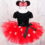 Dot Baby Girl Christmas Santa Dress Cartoon Snowman Print Tutu Red Long Sleeves Toddler Xmas Party Dress New Year