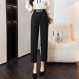 Zingj Spring And Autumn New Slim Slim Elastic High Waist Casual Nine Minute Pants Women's Small Feet Suit