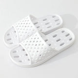 Men Slippers New Hollow Bathing Soft Slippers Non-Slip Bathroom Platform Women Slipper Mute PVC Flip Flops Zapatos