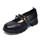 Zingj Mary Jane Shoes Korean Version Of Double-Breasted Bow Shallow Flat Shoes With One Foot On Love