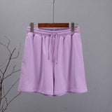 Summer Soft Cotton Sets Women Basic Casual Two Pieces T Shirts and Elastic Waist Shorts Pants Loose Solid