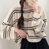 Vintage Striped Oversized Knitted TeeOutfit