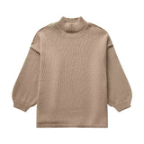 Women's Clothing 2025 Spring And Autumn New Temperament Round Neck Simple Thin Knitted Shirt