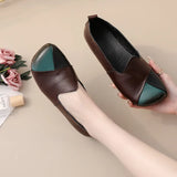 Zingj Low-Heeled, Soft-Soled Casual Women's Shoes, Matching Leather, Cow Tendon Soles, Single Shoes, Middle-Aged And Elderly Mother Shoes, Dancing
