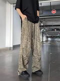 Leopard Print Parachute Trousers Men's Fashion Brand Hiphop Wide-Legged Trousers Loose Straight Tube Trendy