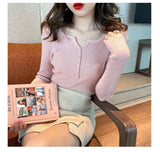 Zingj Women's Autumn And Winter Knitted Sweater With 2023 New High-End V Tie Bottom Slim White Long-Sleeved