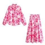 Shirt 7484067 Flower Printed Flute Skirt 7484067