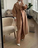 Lantern Sleeve Large Lapel Woolen