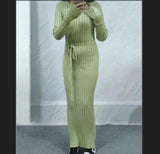 Zingj Autumn / Winter 2023 New Knit Dress Casual Round Collar Skirt Placed Pit Sweater