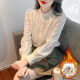 Blue Plaid Long-Sleeved Shirt Coat Women 2025 Spring And Autumn New French Retro Temperament Top Design
