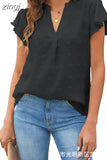 Sleeve Casual V-neck Summer Blouse Ladies Tops Fashion Women Outfits Chiffon Shirt Casual Loose Clothing Elegant New