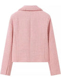 Tweed Buttoned Cropped Coat- Outfit
