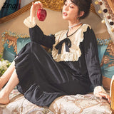 Nightgowns Women Long Sleeve Autumn Chic Popular Ulzzang Popular Vintage Female Nightwear Soft Loose Schoolgirls