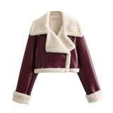Winter New Y2K Women's Collar Fur All-In-One Double-Sided Short Jacket