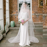 Elegant 2T Wedding Veil Long Soft Bridal Veils With Comb Two-layer Ivory White Bride Veil Wedding