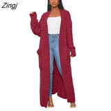 New Winter Warm Sweater Coat Women's cardigans Casual Long Knitted Cardigan Sweater Jacket Loose V-Neck