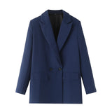 And Summer 2024 New Simple Loose Double-Breasted Suit Jacket New Suit For Women In Spring And