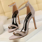 Shoes Super High Heels Suede Women Heels Open Toe Woman Pumps Sexy Party Shoes Stiletto Heels Summer Women Sandals