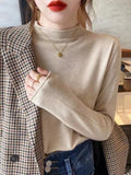 Zingj Collar Bottomed Sweater Women's Long-Sleeved Autumn And Winter Sweaters Wear Loose Knitted Blouses In Thin