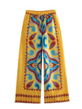 Summer Halter Scarf Blouse Printed Vertical Trousers
