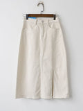 Slit Long Denim Skirts For Women Jeans White Summer 2022 Maxi Skirt Pencil Khaki Denim Skirt High Waist Office For