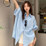 Elegant and Youth Woman Blouses Oversize Shirts Woman Summer Women's Clothing Spring 2023 Short Hand Shirt Youth
