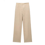 New Women's Double-Breasted Suit Jacket Straight Trousers 8194394