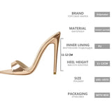 Onlymaker Women's Peep Toe Mules Gold Slip On Thin High Sandals Big Size Classic Fashion Lady