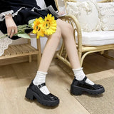 Zingj Mary Jane Shoes With Thick Soles Of Muffins 2023 New Style Four Seasons Fashion Almost Thin Leather