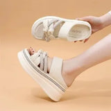 Zingj Sandals With Thick Soles Ladies Wear The New Fashionable Slopes And Diamond Slippers In The Spring And Summer Of