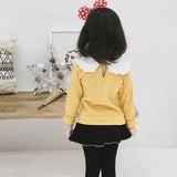 Spring Autumn New Girls Shirts Kid's T-shirt Lapel Lace Casual Fashion White Doll Collar Shirt Children's