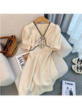 Sexy Dress Female Elegant Fashion Rose Decorate Sheath Dress For Women 2022 Summer New Mini Short Sleeve A-line