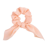 Chiffon Bowknot Elastic Hair Bands For Women Girls Solid Color Scrunchie Headband Hair Ties Ponytail Holder Hair