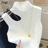 Vests Women Tender Sexy Solid Feminine Popular Korean Style New Arrival Inside Slim Knitwear Casual Hot Sale Autumn