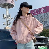 Hooded Storm Coat Female Short Style 2024 Spring And Autumn New Small Hot Style Casual Versatile Double Zipper Top-Outfit