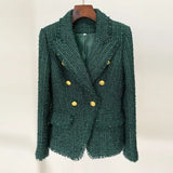 Autumn And Winter New High-End Fabric Trough Tuxedo Side Coarse Flowers To Repair Suit Jacket Ink