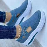 Spring And Summer New Large-Size Leisure Single Shoes Women Thick Sole Flying Weaving Breathable Magic Stick Casual Mesh