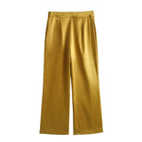 Early Spring, The New Gold Straight-Cut Suit Jacket 8753599 Vertical Trousers