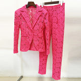New Star Fashion Water-Soluble Lace Suit Small Foot Trousers Set Two