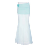 Fresh Girl Dopamine Gradient Color Woven Sling Design Hollow Low Tie Collar Sexy Vest