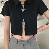 T-Shirts Women Summer Newest Short Sleeve Skinny Simple Sexy Female Tops Chic Streetwear Daily Students Fashion
