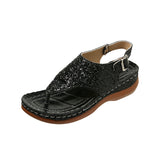 Zingj Sandals Summer New Thick Slope Heel Sandals Clasp Leisure Sequins Retro Large-Size