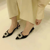 Sandals Women 2025 New Summer Drill Side Buckle Fairy Wind After The Air Fine Heel Tip Single